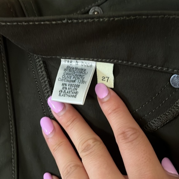 Rag & Bone Women’s Green Jeans Size 27 - Picture 4 of 6